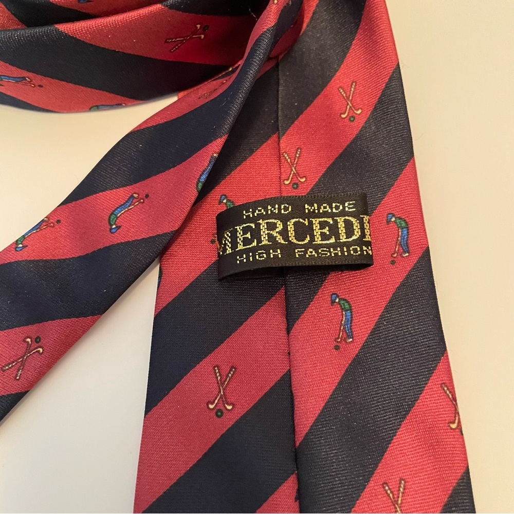 Lot Of 2 Golf Themed Ties Mercedes Wembley Silk - Picture 6 of 7